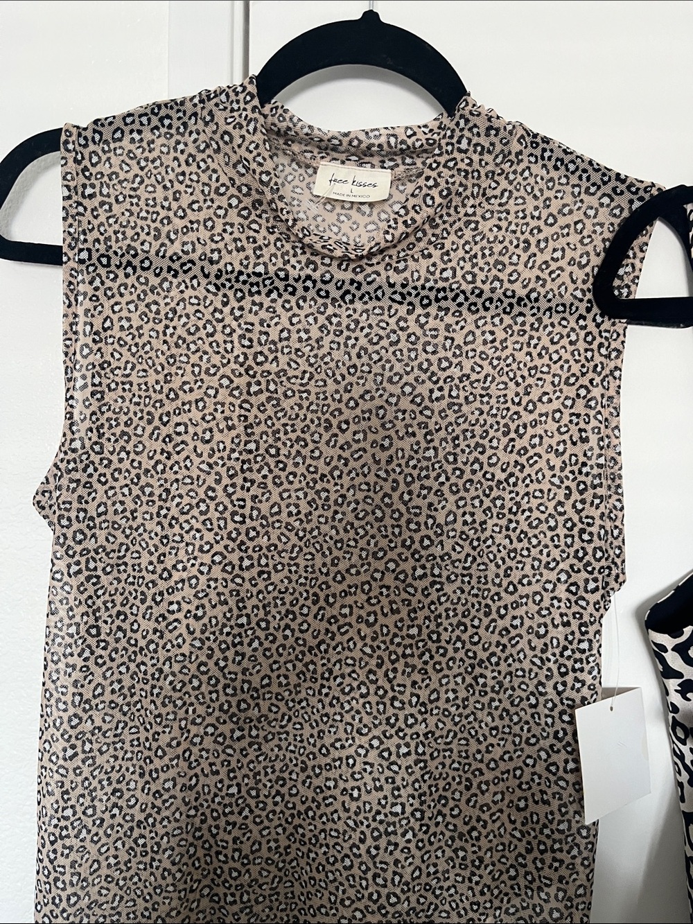 Leopard Print Satin Cami Top - Taupe/Black - Picture 3 of 7